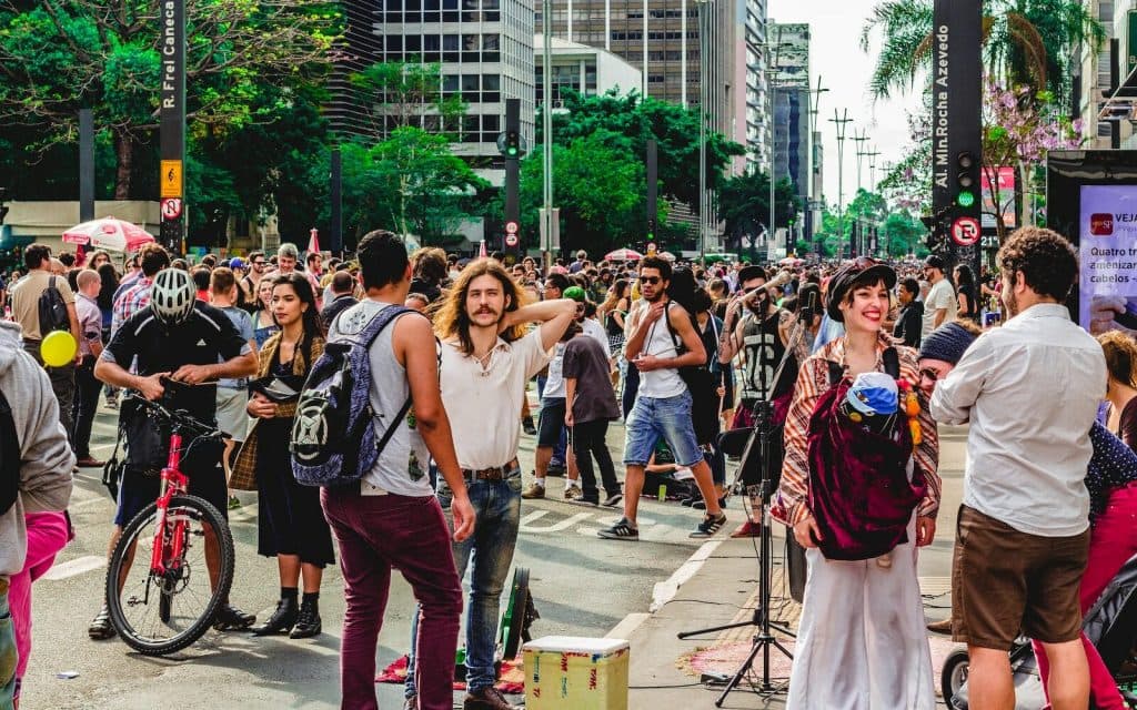 Crowd of People on Street