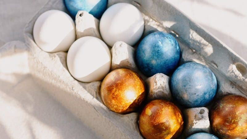 Easter Eggs on an Egg Carton