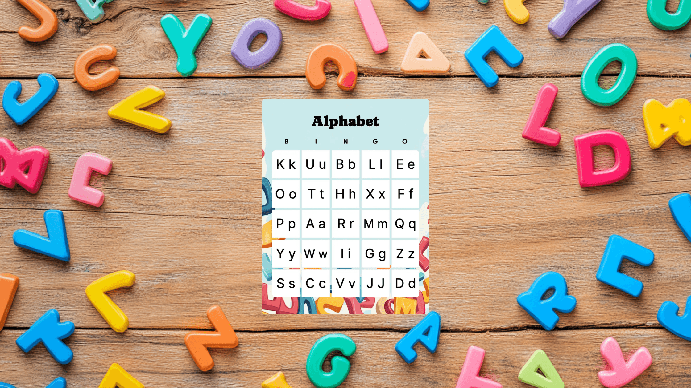 alphabet bingo card