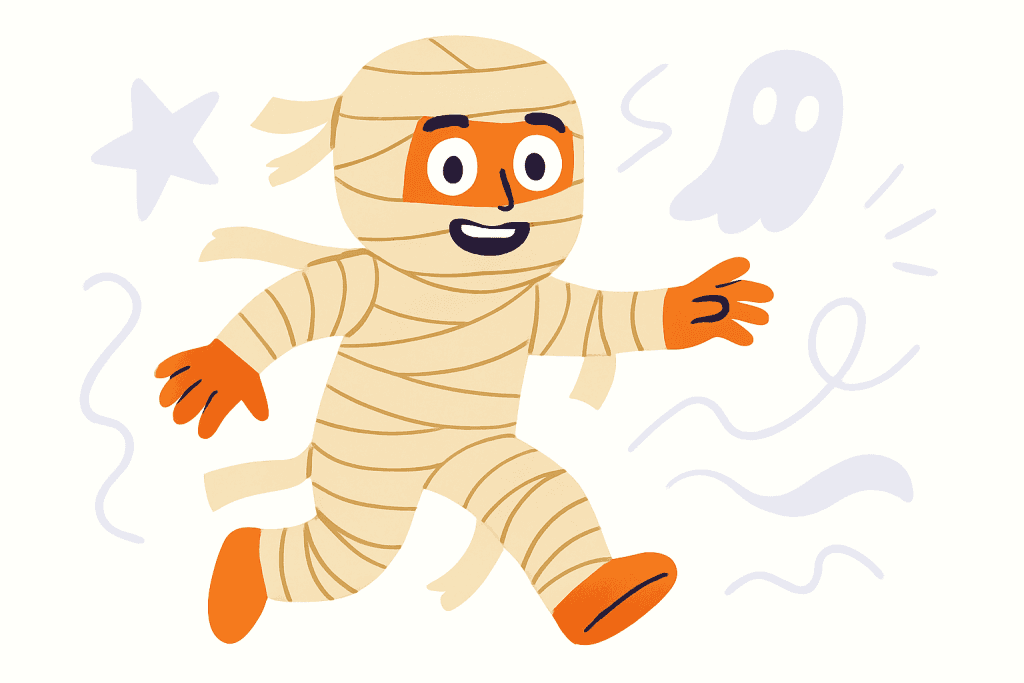 character dressed as a mummy