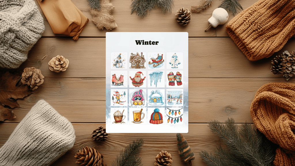 winter bingo card