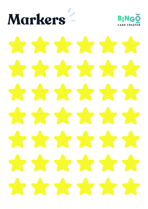 yellow stars bingo marker